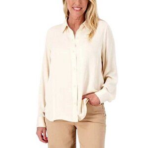 Encore by Idina Menzel Matte Satin Shirt LARGE (2323)